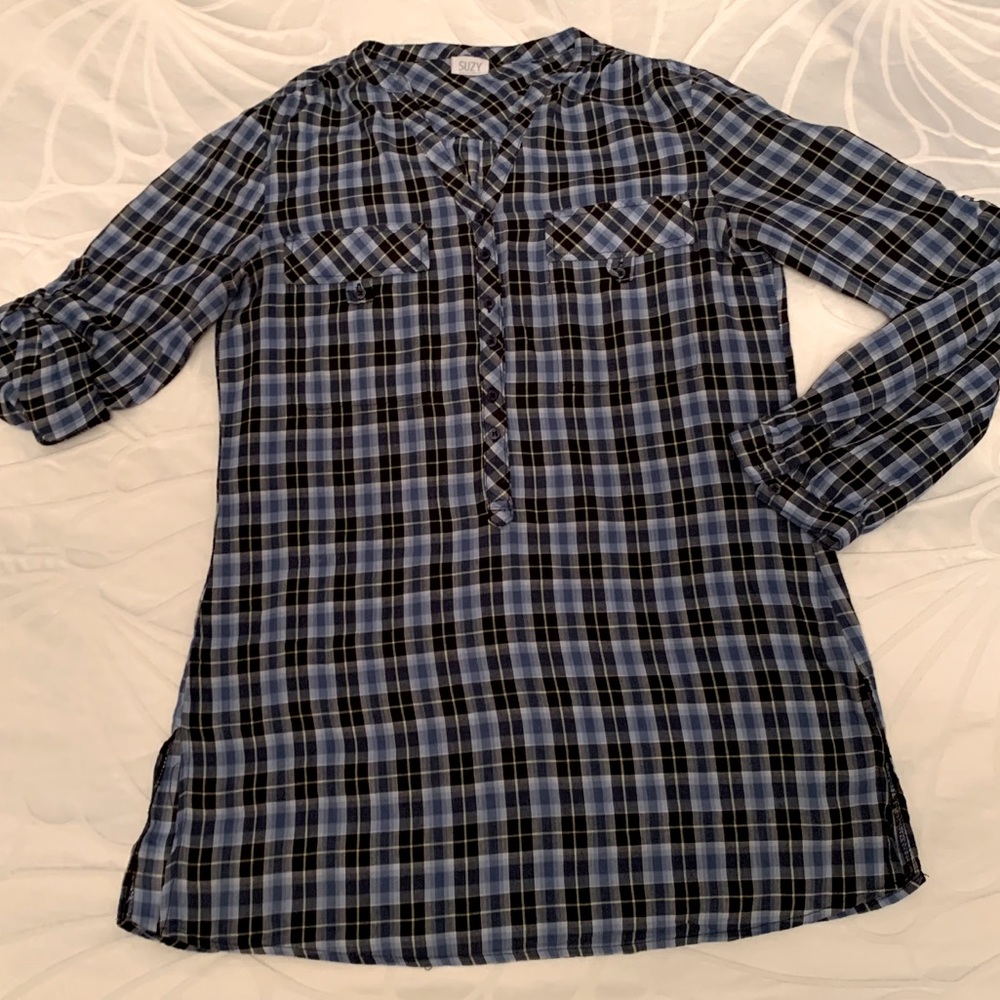 💯% Cotton Plaid Tunic Top